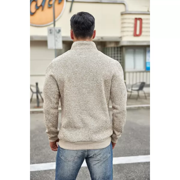 COOFANDY Men's Quarter Zip Pullover Sweatshirt Knitted Casual Slim Fit Thermal Sweater
