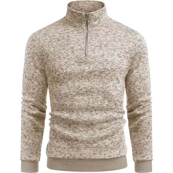 COOFANDY Men's Quarter Zip Pullover Sweatshirt Knitted Casual Slim Fit Thermal Sweater