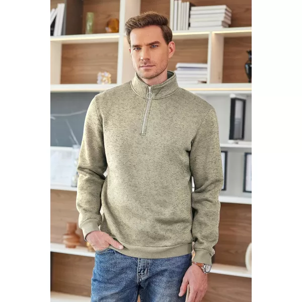 COOFANDY Men's Quarter Zip Pullover Sweatshirt Knitted Casual Slim Fit Thermal Sweater