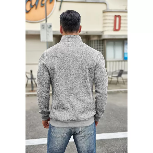 COOFANDY Men's Quarter Zip Pullover Sweatshirt Knitted Casual Slim Fit Thermal Sweater