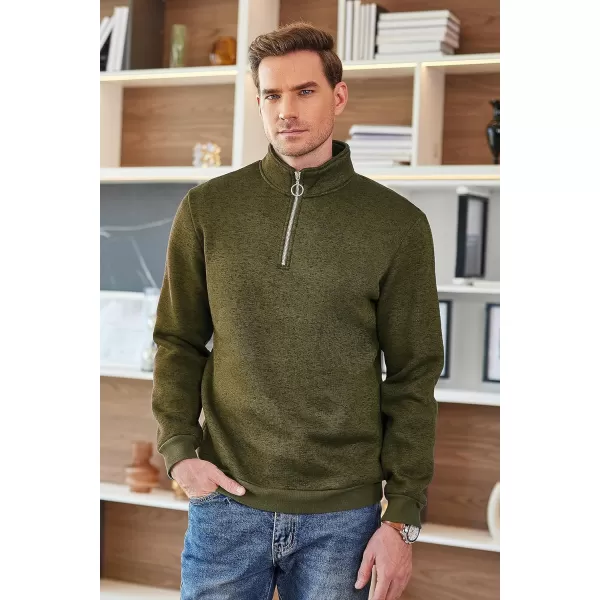 COOFANDY Men's Quarter Zip Pullover Sweatshirt Knitted Casual Slim Fit Thermal Sweater