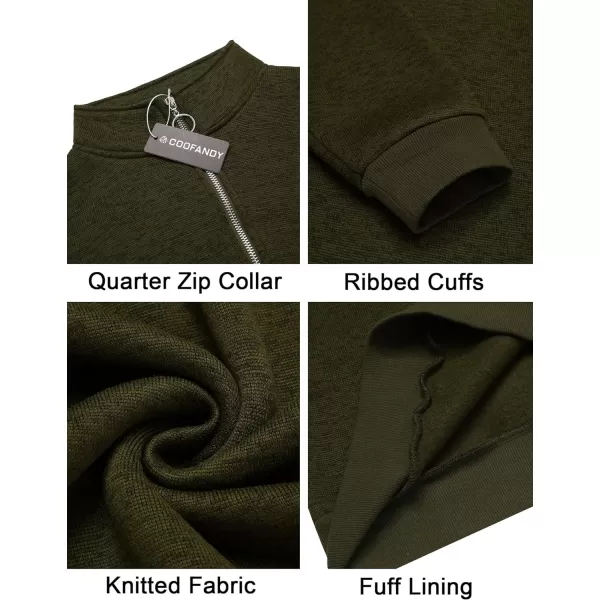 COOFANDY Men's Quarter Zip Pullover Sweatshirt Knitted Casual Slim Fit Thermal Sweater