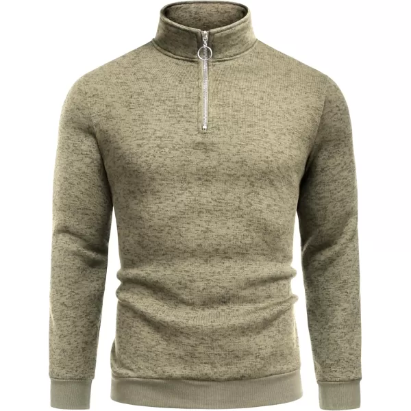 COOFANDY Men's Quarter Zip Pullover Sweatshirt Knitted Casual Slim Fit Thermal Sweater