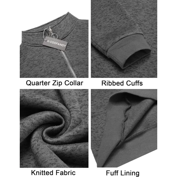 COOFANDY Men's Quarter Zip Pullover Sweatshirt Knitted Casual Slim Fit Thermal Sweater