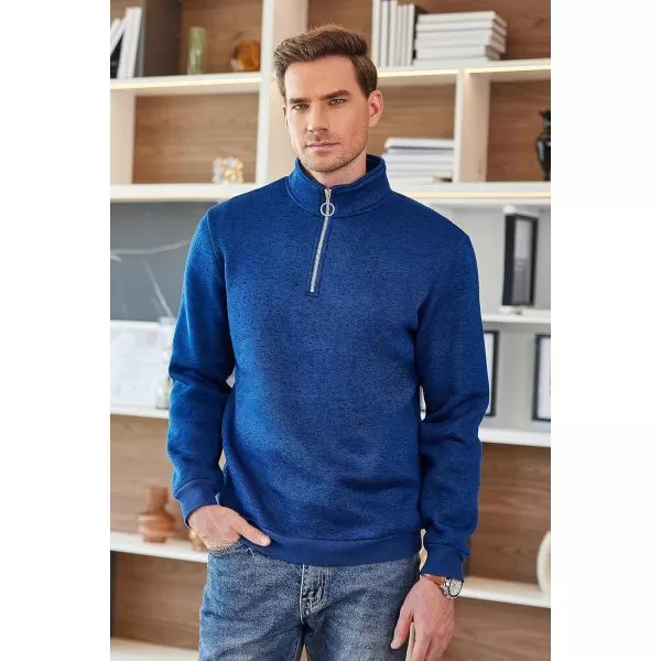 COOFANDY Men's Quarter Zip Pullover Sweatshirt Knitted Casual Slim Fit Thermal Sweater