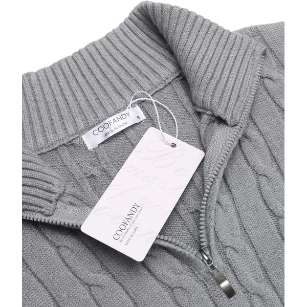COOFANDY Men's Quarter Zip Sweater Slim Fit Casual Knitted Turtleneck Pullover Mock Neck Polo Sweater)