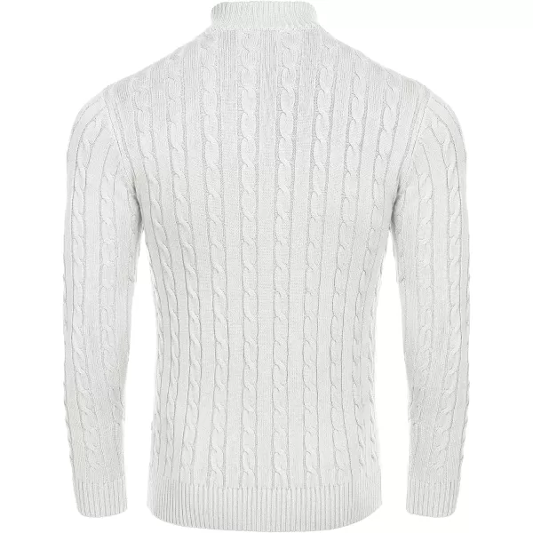 COOFANDY Men's Quarter Zip Sweater Slim Fit Casual Knitted Turtleneck Pullover Mock Neck Polo Sweater)