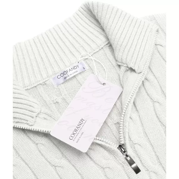 COOFANDY Men's Quarter Zip Sweater Slim Fit Casual Knitted Turtleneck Pullover Mock Neck Polo Sweater)