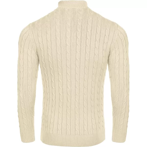 COOFANDY Men's Quarter Zip Sweater Slim Fit Casual Knitted Turtleneck Pullover Mock Neck Polo Sweater