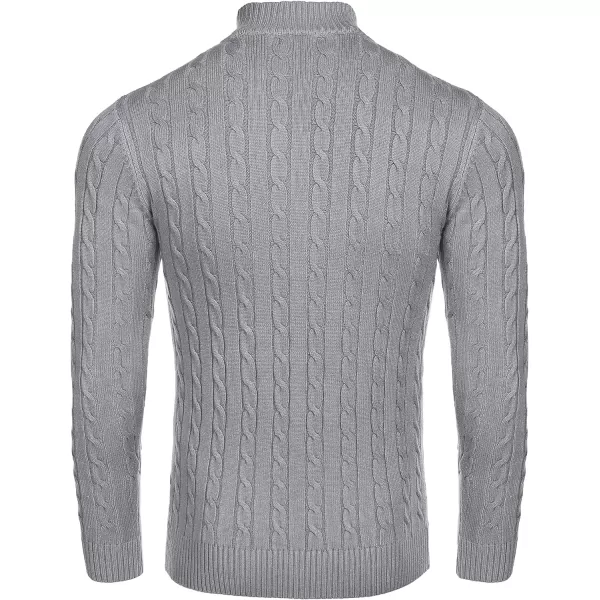 COOFANDY Men's Quarter Zip Sweater Slim Fit Casual Knitted Turtleneck Pullover Mock Neck Polo Sweater)