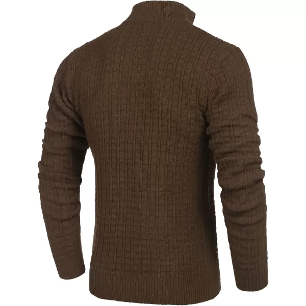 COOFANDY Men's Quarter Zip Sweaters Slim Fit Lightweight Cotton Knitted Casual Mock Neck Pullover Sweaters