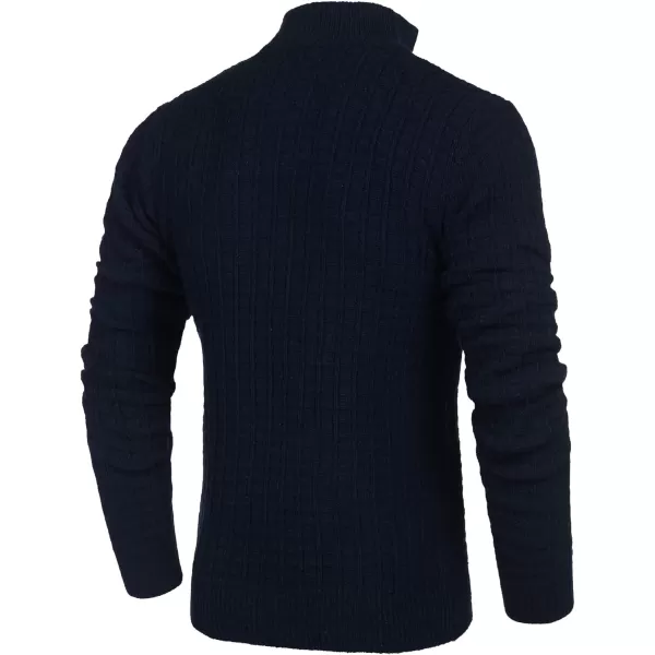 COOFANDY Men's Quarter Zip Sweaters Slim Fit Lightweight Cotton Knitted Casual Mock Neck Pullover Sweaters