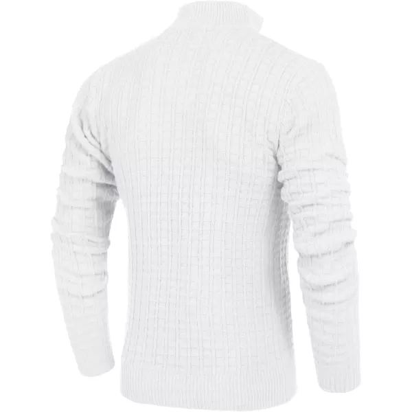 COOFANDY Men's Quarter Zip Sweaters Slim Fit Lightweight Cotton Knitted Casual Mock Neck Pullover Sweaters