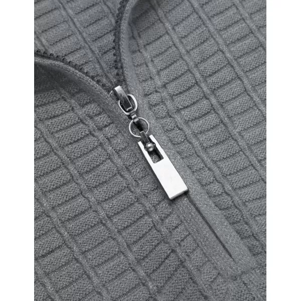 COOFANDY Men's Quarter Zip Sweaters Slim Fit Lightweight Cotton Knitted Casual Mock Neck Pullover Sweaters