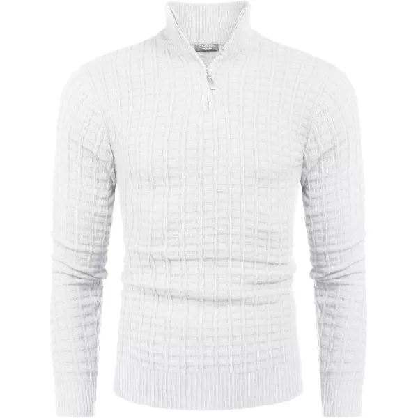 COOFANDY Men's Quarter Zip Sweaters Slim Fit Lightweight Cotton Knitted Casual Mock Neck Pullover Sweaters