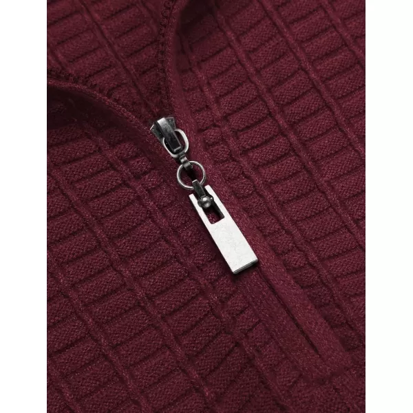 COOFANDY Men's Quarter Zip Sweaters Slim Fit Lightweight Cotton Knitted Casual Mock Neck Pullover Sweaters