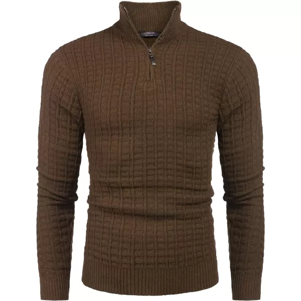COOFANDY Men's Quarter Zip Sweaters Slim Fit Lightweight Cotton Knitted Casual Mock Neck Pullover Sweaters