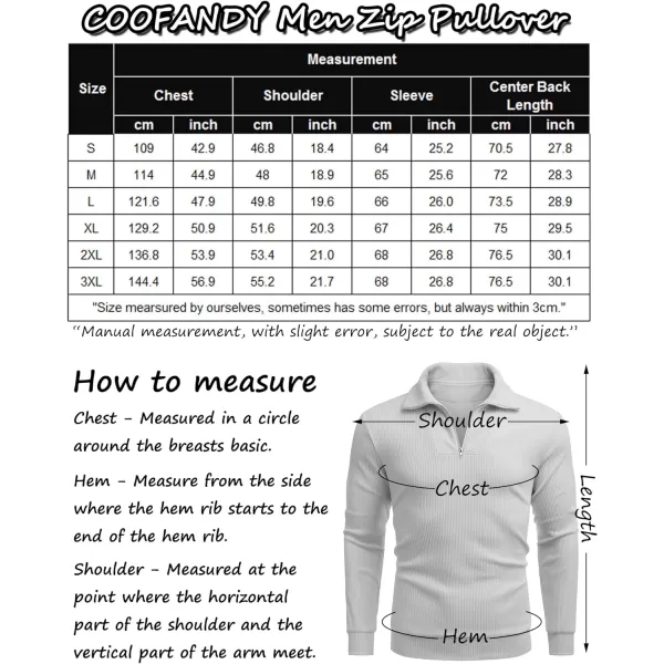 COOFANDY Men's Quarter Zip Up Pullover Slim Fit Mock Neck Long Sleeve Sweaters Casual Corduroy Polo Sweatshirt
