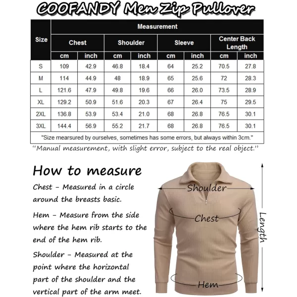 COOFANDY Men's Quarter Zip Up Pullover Slim Fit Mock Neck Long Sleeve Sweaters Casual Corduroy Polo Sweatshirt