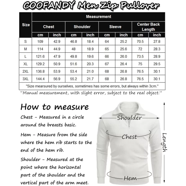 COOFANDY Men's Quarter Zip Up Pullover Slim Fit Mock Neck Long Sleeve Sweaters Casual Corduroy Polo Sweatshirt