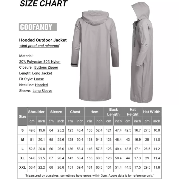 COOFANDY Men's Rain Jacket with Hood Waterproof Lightweight Active Long Raincoat