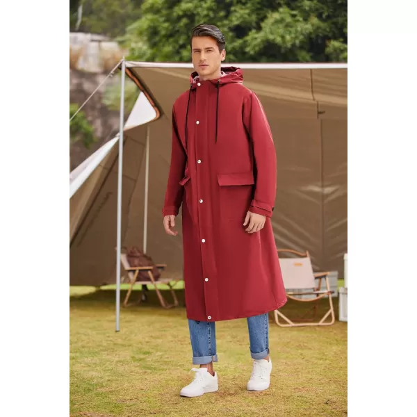 COOFANDY Men's Rain Jacket with Hood Waterproof Lightweight Active Long Raincoat