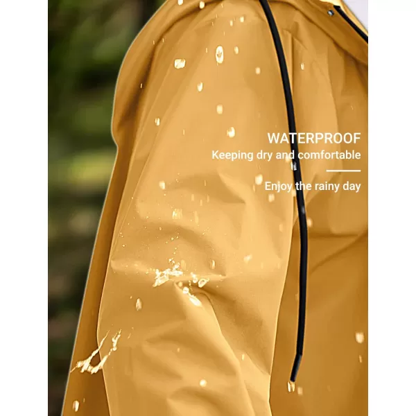 COOFANDY Men's Rain Jacket with Hood Waterproof Lightweight Active Long Raincoat