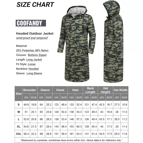COOFANDY Men's Rain Jacket with Hood Waterproof Lightweight Active Long Raincoat