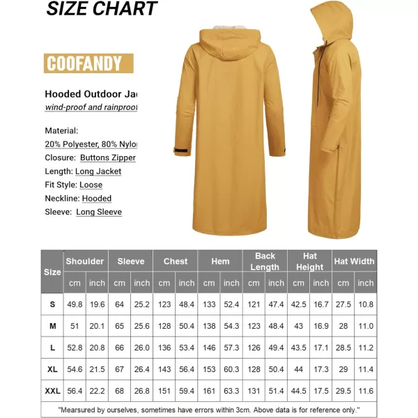 COOFANDY Men's Rain Jacket with Hood Waterproof Lightweight Active Long Raincoat
