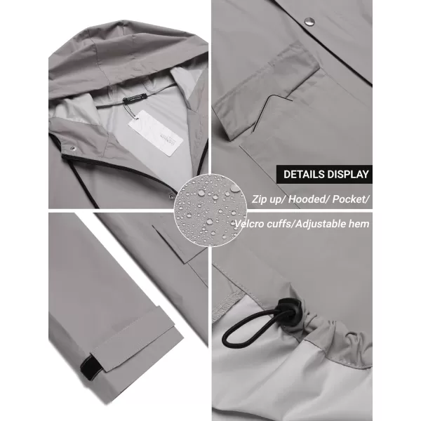 COOFANDY Men's Rain Jacket with Hood Waterproof Lightweight Active Long Raincoat