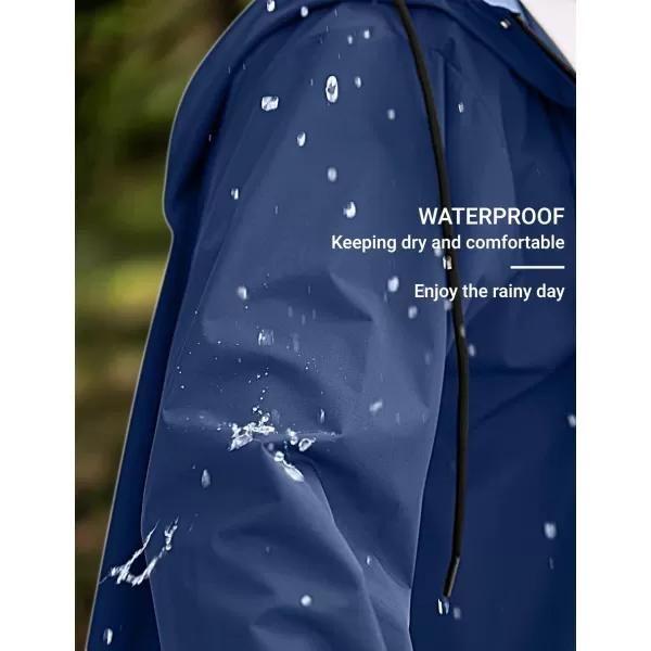 COOFANDY Men's Rain Jacket with Hood Waterproof Lightweight Active Long Raincoat