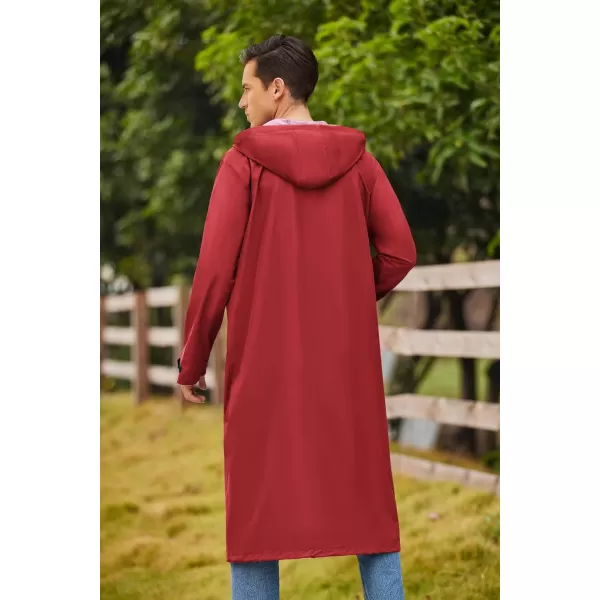 COOFANDY Men's Rain Jacket with Hood Waterproof Lightweight Active Long Raincoat