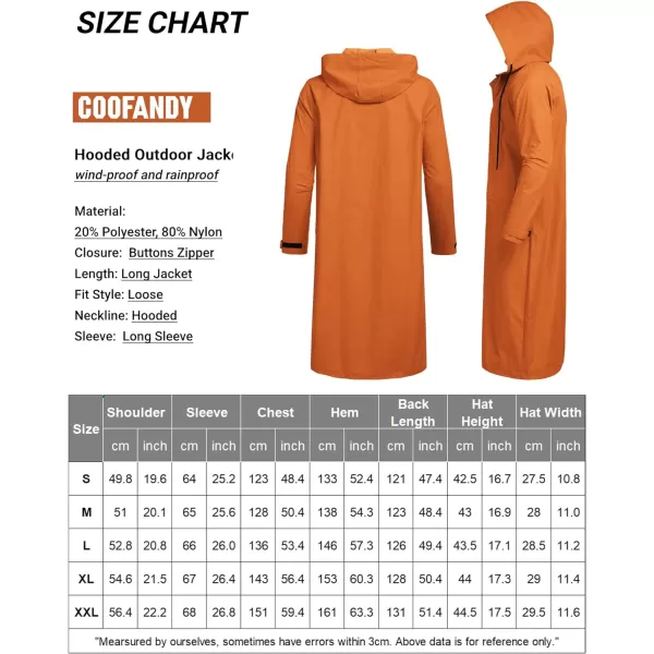 COOFANDY Men's Rain Jacket with Hood Waterproof Lightweight Active Long Raincoat