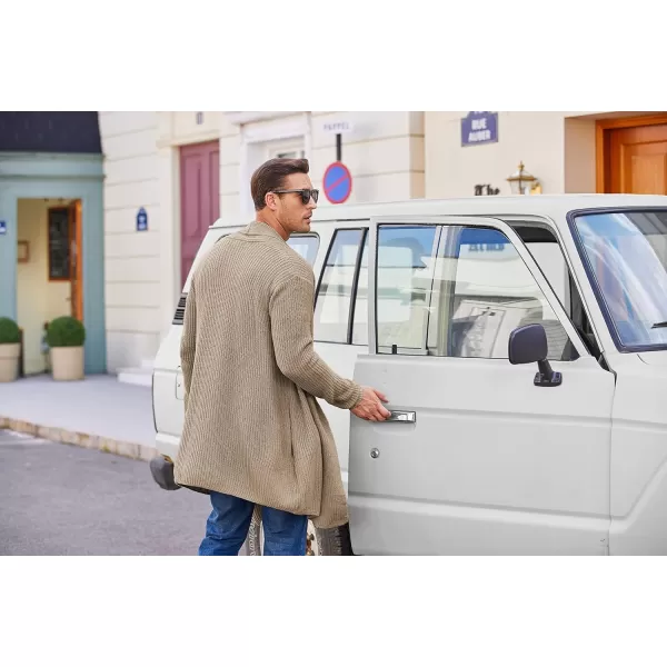 COOFANDY Mens Shawl Collar Long Cardigan Knit Ruffle Fashion Sweater Drape Cape