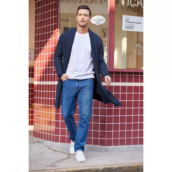 COOFANDY Mens Shawl Collar Long Cardigan Knit Ruffle Fashion Sweater Drape Cape