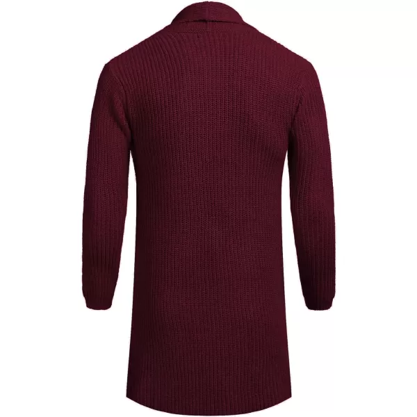COOFANDY Mens Shawl Collar Long Cardigan Knit Ruffle Fashion Sweater Drape Cape