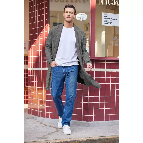 COOFANDY Mens Shawl Collar Long Cardigan Knit Ruffle Fashion Sweater Drape Cape