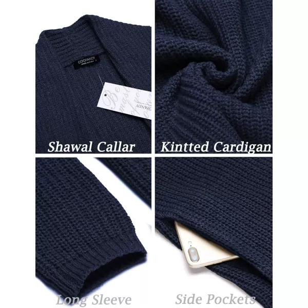 COOFANDY Mens Shawl Collar Long Cardigan Knit Ruffle Fashion Sweater Drape Cape