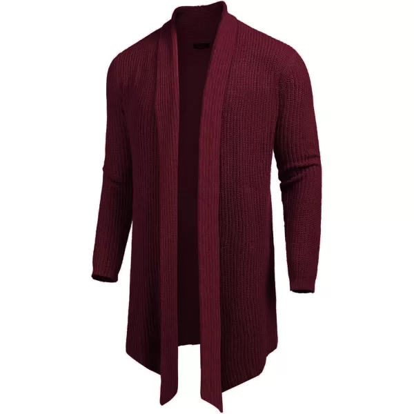 COOFANDY Mens Shawl Collar Long Cardigan Knit Ruffle Fashion Sweater Drape Cape