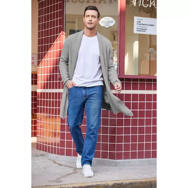 COOFANDY Mens Shawl Collar Long Cardigan Knit Ruffle Fashion Sweater Drape Cape