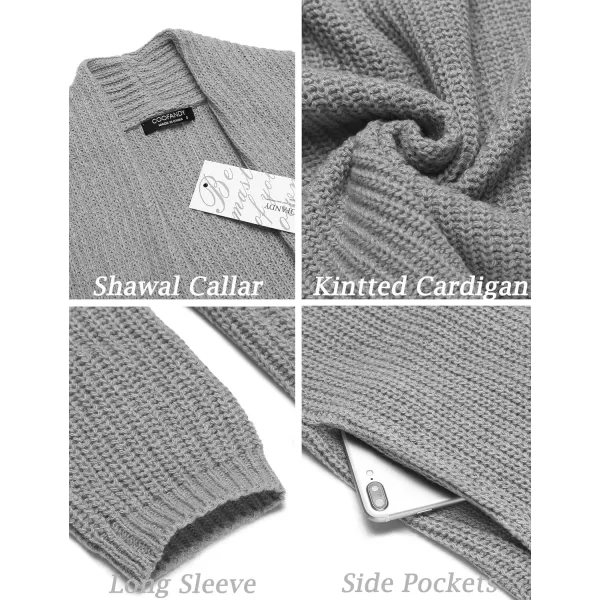 COOFANDY Mens Shawl Collar Long Cardigan Knit Ruffle Fashion Sweater Drape Cape