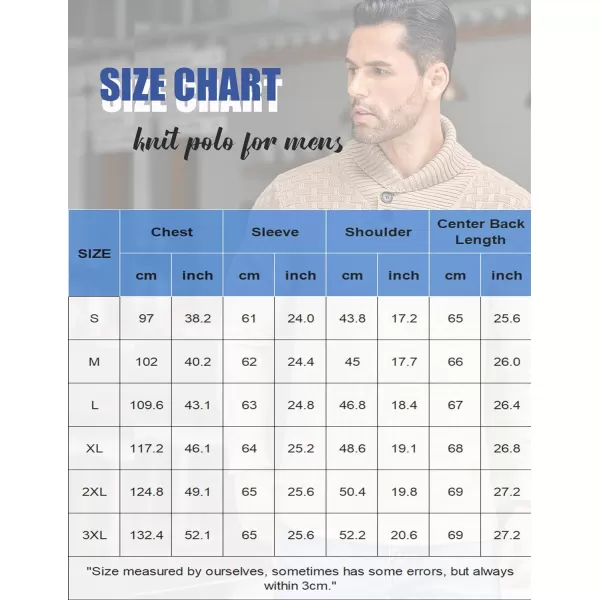 COOFANDY Men's Shawl Collar Pullover Sweater Casual Slim Fit Button Textured Knit Sweaters