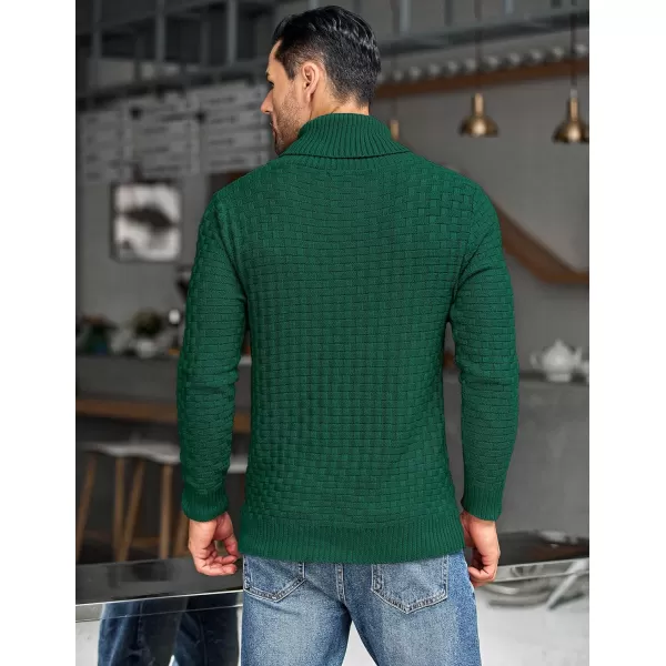 COOFANDY Men's Shawl Collar Pullover Sweater Casual Slim Fit Button Textured Knit Sweaters