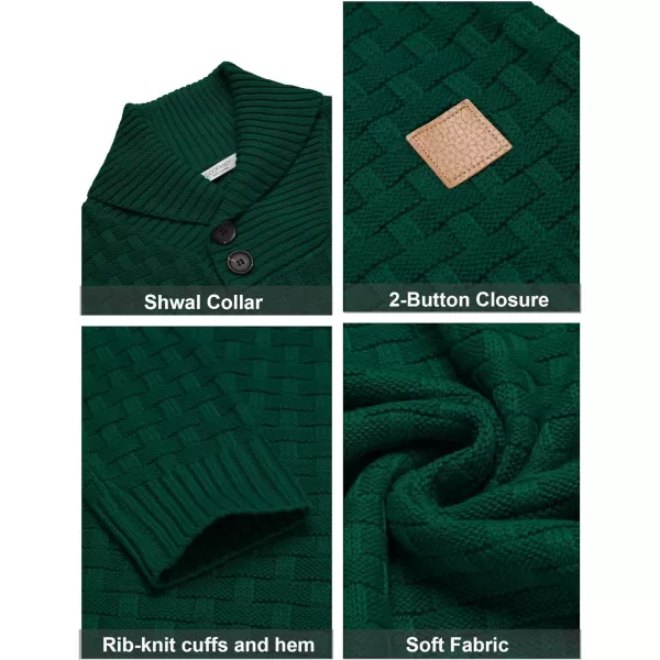 COOFANDY Men's Shawl Collar Pullover Sweater Casual Slim Fit Button Textured Knit Sweaters