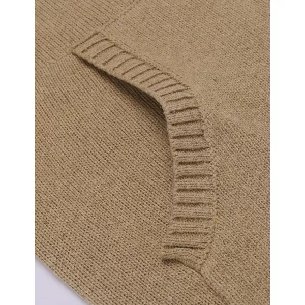 COOFANDY Men's Shawl Collar Pullover Sweater Relaxed Fit Casual Cotton Cable Knit Sweaters with Pockets