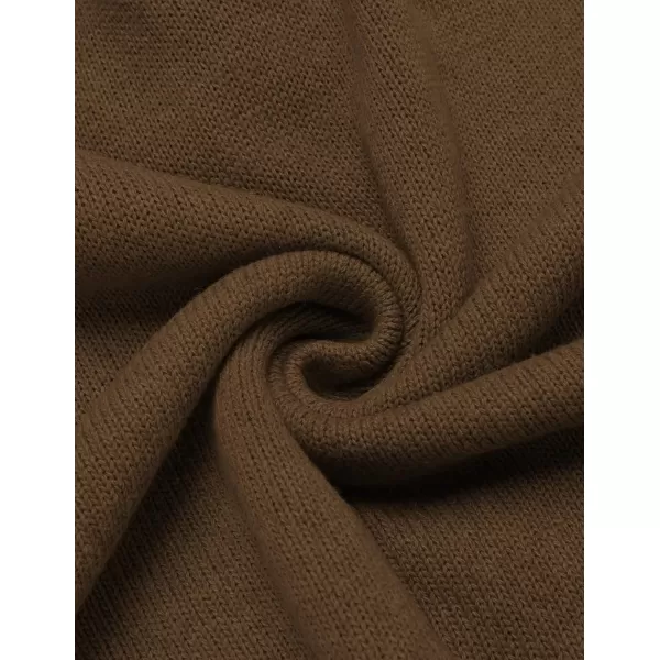 COOFANDY Men's Shawl Collar Pullover Sweater Relaxed Fit Casual Cotton Cable Knit Sweaters with Pockets