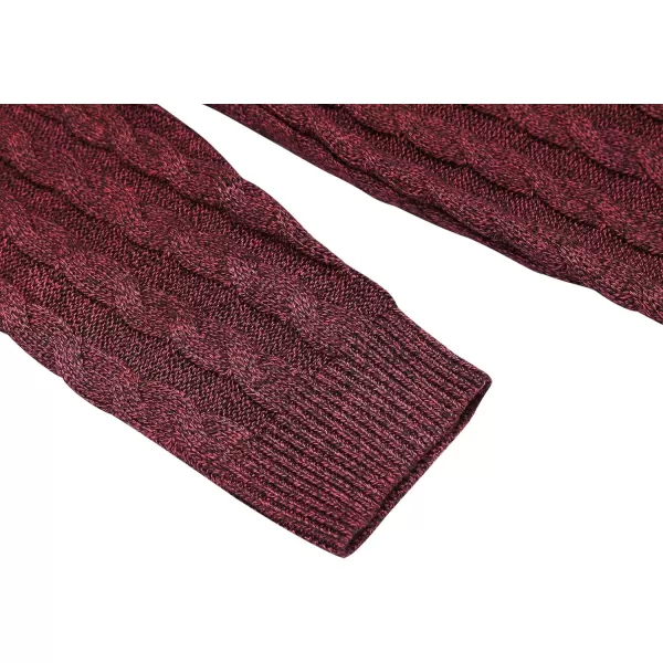COOFANDY Men's Shawl Collar Pullover Sweater Slim Fit Casual Button Cable Knit Sweaters