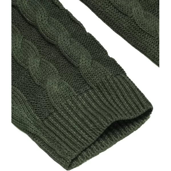 COOFANDY Men's Shawl Collar Pullover Sweater Slim Fit Casual Button Cable Knit Sweaters