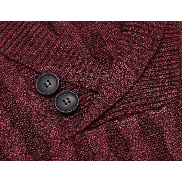 COOFANDY Men's Shawl Collar Pullover Sweater Slim Fit Casual Button Cable Knit Sweaters
