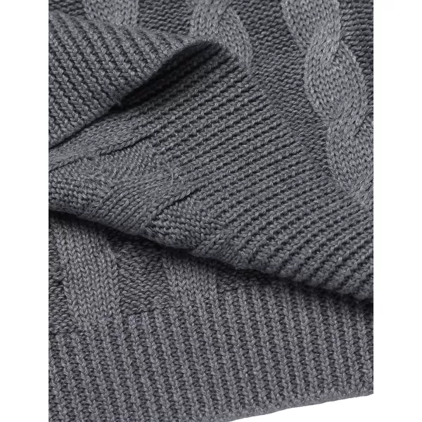 COOFANDY Men's Shawl Collar Pullover Sweater Slim Fit Casual Button Cable Knit Sweaters